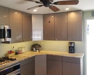 Updated kitchen is sleek and contemporary
