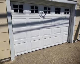 Garage door with opener
