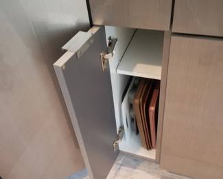 Kitchen cabinetry detail: cutting board storage
