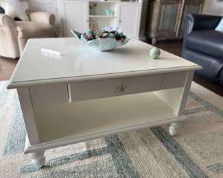 Coastal chic coffee table with one drawer