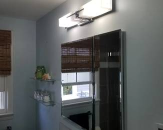 Vanity light; mirrored medicine cabinet