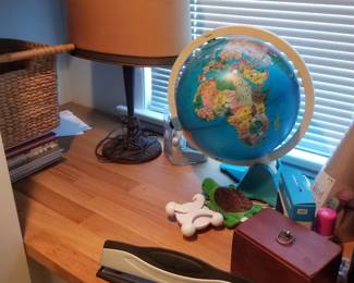 Table lamp; globe