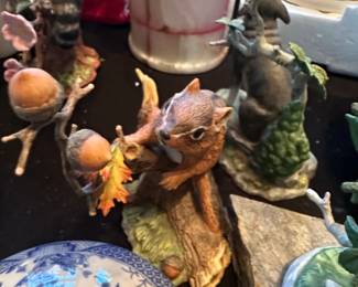 HOMCO Porcelain Chipmunk Figurine with Acorns
