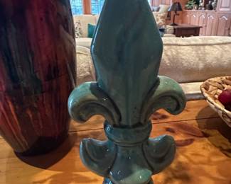 Ceramic Fleurdelis Decorative Accent