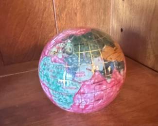 Decorative Gemstone Globe Paperweight