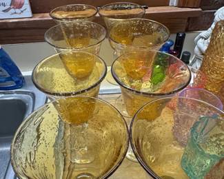 Artland Iris Amber Bubble Goblets second image