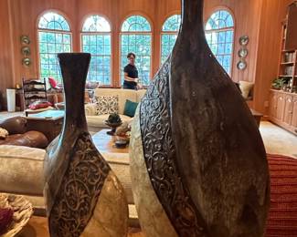 Large Decorative Ceramic Vases Set of