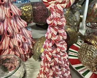 Peppermint Ribbon Candy Christmas Tree Tabletop Decoration