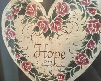 Heart Hope Wall Art with Floral Border by Andy Jakobs, second image