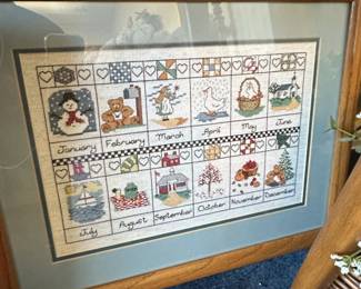 Months of the Year CrossStitch Calendar Sampler