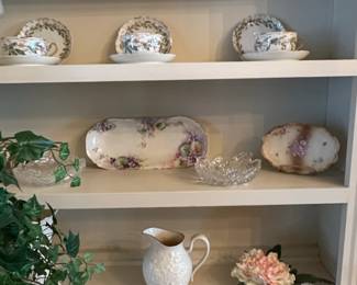 Collection of Decorative Porcelain and Crystal Items, including Dresden Lace and R.S. Prussia style pieces second image