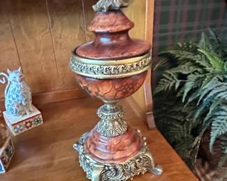 Ornate Decorative Urn with Lid