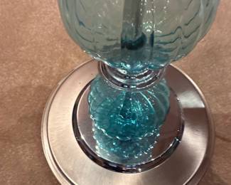 Pier Imports Aqua Glass Stacked Ball Floor Lamp third image