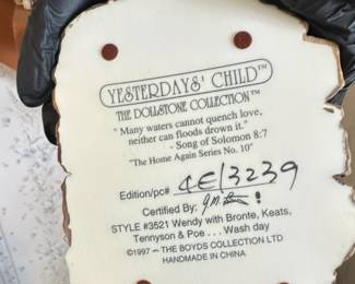 Yesterdays Child The Dollstone Collection The Home Again Series No. Wendy with Bronte, Keats, Tennyson Poe second image