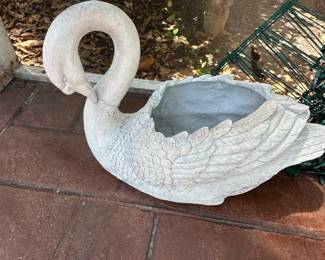 Vintage Concrete Swan Planter