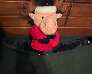 Plush Moose Split Leg Holiday Decoration