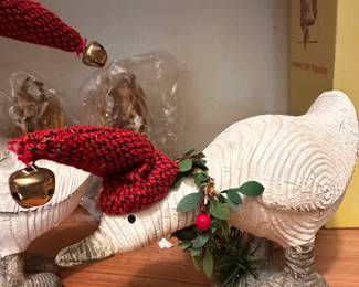 Christmas Goose Figurines Set