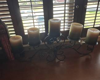 Ornate Metal Candelabra with Taper Candles