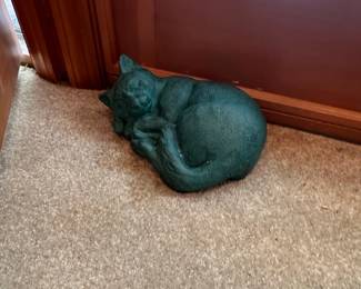 Sleeping Cat Garden Statue Roman