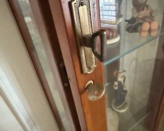 Vintage Curio Cabinet with Glass Doors and Shelves second image