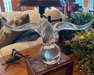 Steuben Glass Eagle Sculpture by James Houston