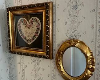 Heart Hope Wall Art with Floral Border by Andy Jakobs,