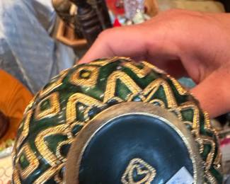 Vintage Enameled Pineapple Trinket Box