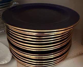 Cobalt Blue Dinner Plates with Gold Rim by Rosenthal