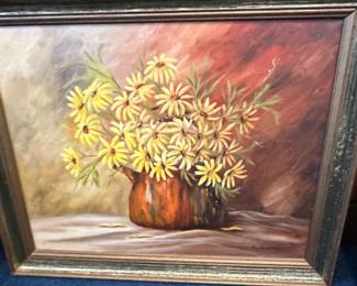 Floral Still Life Oil Painting by L. Szulerecki