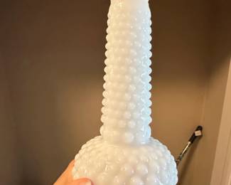 Temptations by Tala Gingham Gardens Hobnail Milk Glass Vase