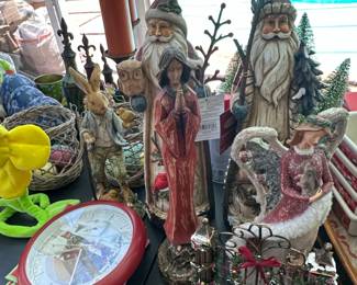 Collection of Christmas Figurines and Decorations including Fitz  Floyd