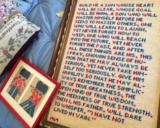 Framed Build Me a Son Prayer CrossStitch Sampler dated