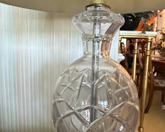 Waterford Crystal Table Lamp with Pleated Shade second image