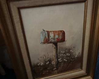 Frances M. Hancock Rusty Mailbox Oil Painting