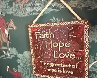 Faith Hope Love Ceramic Plaque