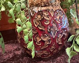 Embossed Ceramic Planter Pot