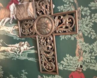 Ornate Carved Cross Wall Decor