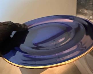 Cobalt Blue Dinner Plates with Gold Rim by Rosenthal third image