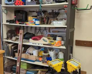 Tool Shelf Cleanout Lot w Router Bits Wood Level
