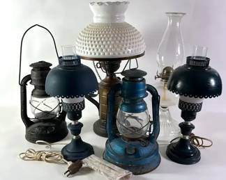 Assortment Of Lanterns, Oil And Electric