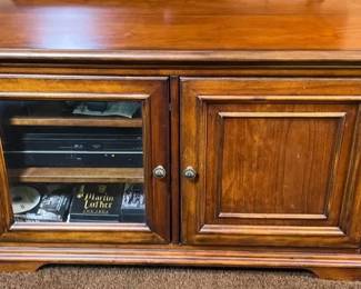 Tv Cabinet Wood And Glass With Accessories Included