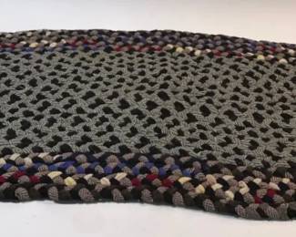 Handmade Oval Hand Braided Rug, Antique