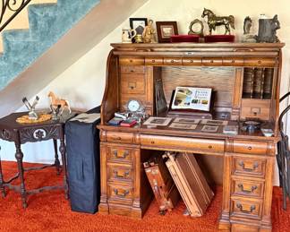 Oak Roll Top Desk