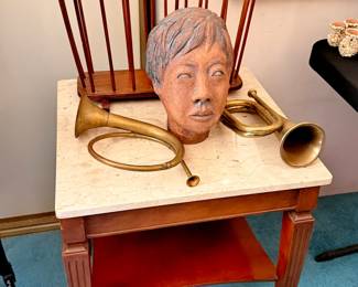 Ceramic Head & Brass Horns