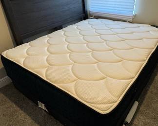 DreamCloud Queen Mattress and Dark Wood Headboard Set