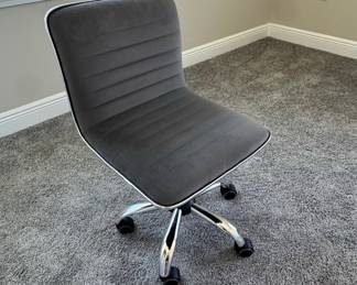 Dark Gray Channel Tufted Office Chair