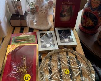 Crystal tray & ornaments