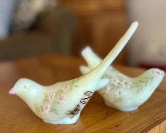 Hand Painted FENTON Birds.