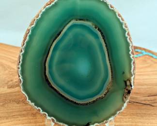 Brazilian Green Agate Slice, 5.75" x 5"