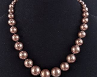 Mother Of Pearl Shell Pearl Necklace, 20"